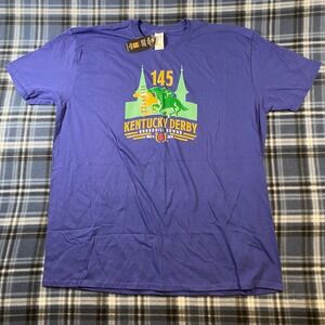 Kentucky Derby 145 Churchill Downs 2019 T-Shirt Blue Gildan Softstyle Mens 2XL